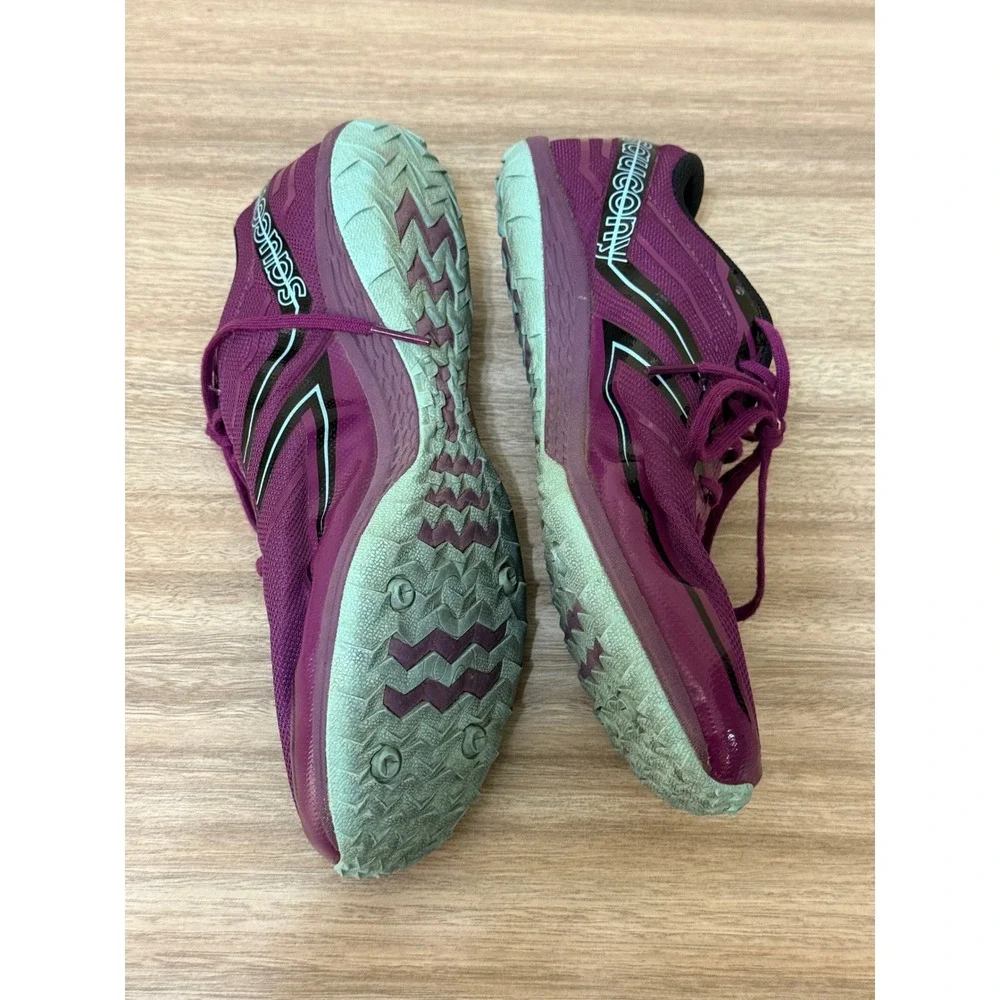 Saucony Women Kilkenny XC7 8.5 Purple‎ Aqua Cross Country Racing Spikes S19042-3